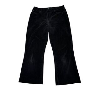 Lauren‎ Jeans Company Ralph Lauren Black Corduroy Flare Pants Women's Size 12